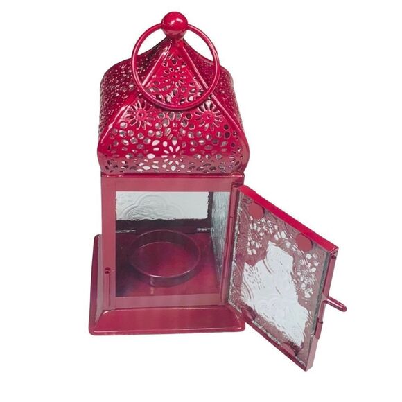 GlobeIn Small Hanging Lantern - Maroon - Picture 9 of 14